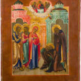 AN ICON SHOWING THE APPEARANCE OF THE MOTHER OF GOD TO ST. SERGEY OF RADONEZH - photo 1