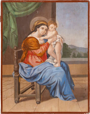 AN ICON SHOWING THE MOTHER OF GOD AND THE CHRIST CHILD - photo 1