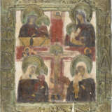 TWO ICONS WITH BASMA: A QUADRI-PARTITE ICON SHOWING FOUR PORTRAITS OF THE MOTHER OF GOD - photo 3