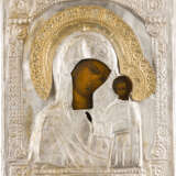 AN ICON SHOWING THE KAZANSKAYA MOTHER OF GOD WITH OKLAD - фото 1