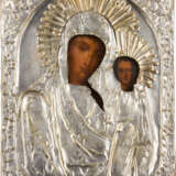 A SMALL ICON SHOWING THE KAZANSKAYA MOTHER OF GOD WITH OKLAD - photo 1