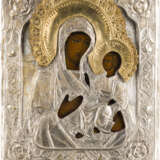 AN ICON SHOWING THE IVERSKAYA MOTHER OF GOD WITH OKLAD - photo 1