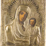 A SMALL ICON SHOWING THE KAZANZKAYA MOTHER OF GOD WITH OKLAD - фото 1