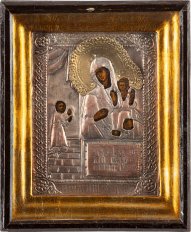 AN ICON SHOWING THE MOTHER OF GOD 'OF UNEXPECTED JOY' WITH OKLAD WITHIN KYOT - фото 1