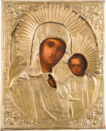 A SMALL ICON SHOWING THE KAZANSKAYA MOTHER OF GOD WITH OKLAD - photo 1