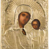 A SMALL ICON SHOWING THE KAZANSKAYA MOTHER OF GOD WITH OKLAD - photo 1