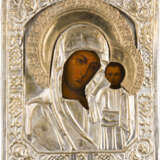 AN ICON SHOWING THE KAZANSKAYA MOTHER OF GOD WITH OKLAD - photo 1