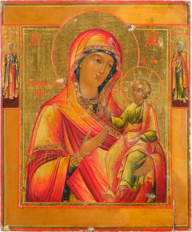 A FINE ICON SHOWING THE IVERSKAYA MOTHER OF GOD WITH A SILVER OKLAD - photo 2