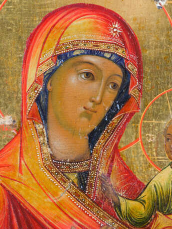 A FINE ICON SHOWING THE IVERSKAYA MOTHER OF GOD WITH A SILVER OKLAD - photo 3