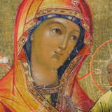 A FINE ICON SHOWING THE IVERSKAYA MOTHER OF GOD WITH A SILVER OKLAD - photo 3