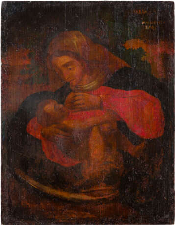 A RARE ICON SHOWING THE NURSING MOTHER OF GOD - photo 1