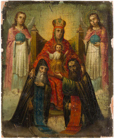 TWO ICONS SHOWING THE MOTHER OF GOD OF THE KIEV CAVES AND THE TIKHVINSKAYA MOTHER OF GOD - photo 3