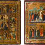 TWO ICONS: THE PROTECTING VEIL OF THE MOTHER OF GOD (POKROV') AND A FESTIVAL ICON - photo 1
