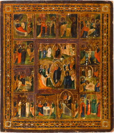 TWO ICONS: THE PROTECTING VEIL OF THE MOTHER OF GOD (POKROV') AND A FESTIVAL ICON - photo 3
