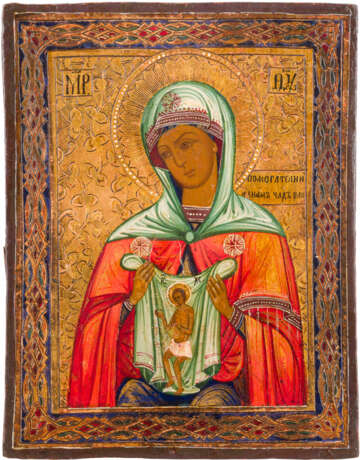 A SMALL ICON SHOWING THE MOTHER OF GOD 'THE HELPER IN CHILDBIRTH' - photo 1