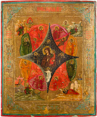 TWO SMALL ICONS SHOWING THE MOTHER OF GOD OF CHERNIGOV AND THE MOTHER OF GOD 'THE BURNING - photo 3