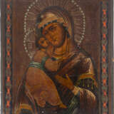 A SMALL ICON SHOWING THE VLADIMIRSKAYA MOTHER OF GOD - photo 1
