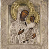 A LARGE ICON SHOWING THE IVERSKAYA MOTHER OF GOD WITH OKLAD - photo 1