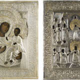 TWO ICONS WITH OKLAD: THE IVERSKAYA MOTHER OF GOD AND THE POKROV - фото 1