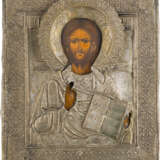 TWO ICONS WITH OKLAD: CHRIST PANTOKRATOR AND THE MOTHER OF GOD 'JOY TO ALL WHO GRIEVE' - photo 3