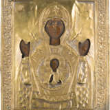 THREE SMALL ICONS WITH OKLAD SHOWING THE MOTHER OF GOD OF KAZAN, 'OF UNEXPECTED JOY' AND - фото 3