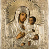 AN ICON SHOWING THE TIKHVINSKAYA MOTHER OF GOD WITH OKLAD - фото 1