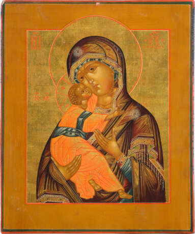 AN ICON SHOWING THE VLADIMIRSKAYA MOTHER OF GOD - photo 1
