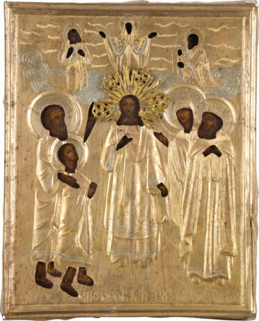 TWO SMALL ICONS WITH OKLAD: CHRIST PANTOKRATOR AND THE MOTHER OF GOD POKROV - photo 3