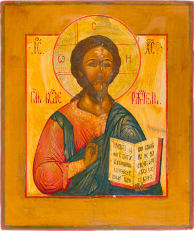 THREE ICONS FORMING A DEISIS: CHRIST PANTOKRATOR FLANKED BY THE MOTHER OF GOD AND ST. JOHN - фото 3