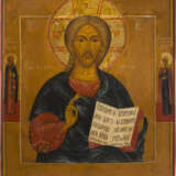 TWO ICONS SHOWING CHRIST PANTOKRATOR AND THE SMOLENSKAYA MOTHER OF GOD - photo 3
