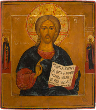 TWO ICONS SHOWING CHRIST PANTOKRATOR AND THE SMOLENSKAYA MOTHER OF GOD - photo 3