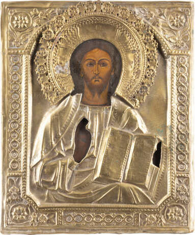 IKONE MIT CHRISTUS PANTOKRATOR MIT OKLAD - Foto 1