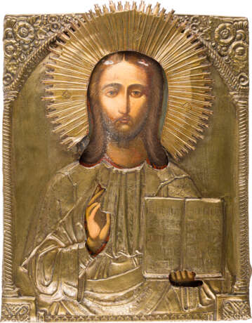 A VERY LARGE ICON SHOWING CHRIST PANTOKRATOR WITH OKLAD - photo 1 A VERY LARGE ICON SHOWING CHRIST PANTOKRATOR WITH OKLAD - photo 1