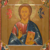 A VERY FINE ICON SHOWING CHRIST PANTOKRATOR AND THE FOUR EVANGELISTS - photo 1