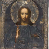 AN ICON SHOWING CHRIST PANTOKRATOR WITH A SILVER-GILT OKLAD - photo 1