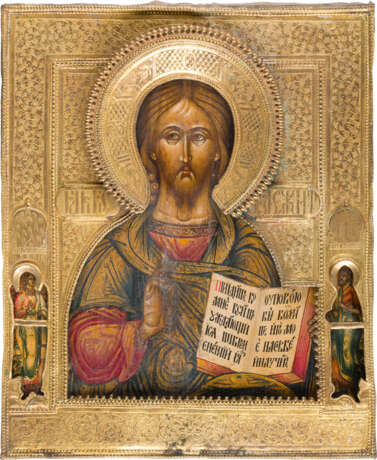 FEINE IKONE MIT CHRISTUS PANTOKRATOR MIT RIZA - Foto 1