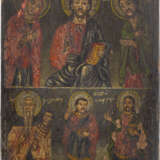 A TWO-PARTITE ICON SHOWING THE DEISIS AND SELECTED SAINTS - фото 1