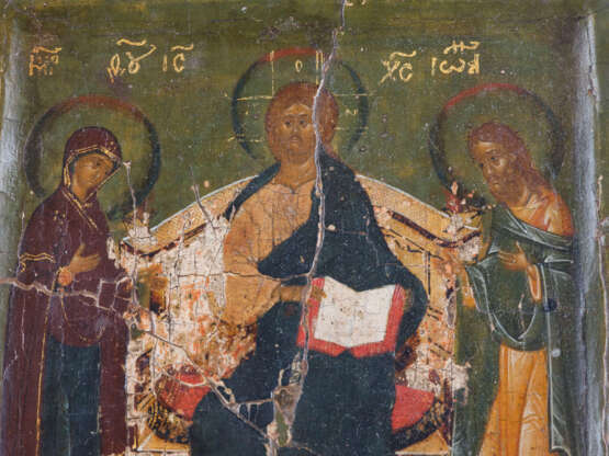 A VERY FINE AND SMALL ICON SHOWING THE DEISIS - photo 2