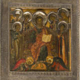 AN ICON SHOWING AN EXTENDED DEISIS WITH A SILVER-GILT BASMA - photo 1