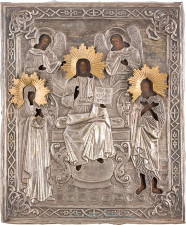 TWO ICONS WITH OKLAD: DEISIS AND ST. NICHOLAS OF MYRA - photo 3
