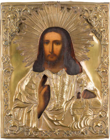 TWO SMALL ICONS WITH OKLAD: THE MOTHER OF GOD KAZAN AND CHRIST PANTOKRATOR - фото 3