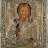 THREE ICONS WITH OKLAD SHOWING CHRIST PANTOKRATOR, THE KAZANSKAYA MOTHER OF GOD AND ST. - photo 3