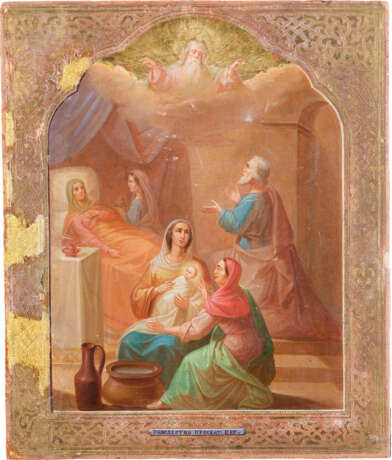 AN ICON SHOWING THE NATIVITY OF THE MOTHER OF GOD - photo 1