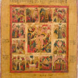 AN ICON SHOWING THE RESURRECTION OF CHRIST AND THE DESCENT INTO HELL SURROUNDED BY TWELVE - photo 1
