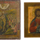 TWO ICONS: CHRIST PANTOKRATOR AND THE BAPTISM OF CHRIST - photo 1