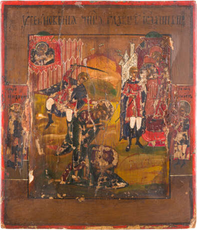 TWO ICONS SHOWING THE BEHEADING OF ST. JOHN THE FORERUNNER AND THE PROPHET ELIJAH - photo 3
