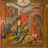 KLEINE IKONE MIT DER ENTHAUPTUNG JOHANNES DES VORLÄUFERS UND TRIPTYCHON MIT DER GOTTESMUTTER VON TIC - Foto 3