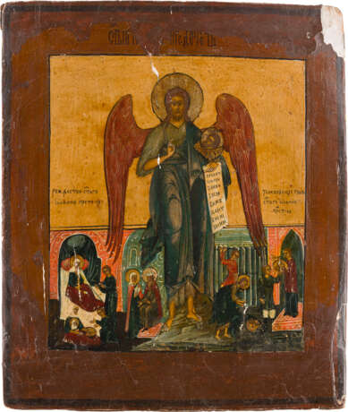 AN ICON SHOWING ST. JOHN THE FORERUNNER AS ANGEL OF THE DESERT WITH SCENES FROM HIS LIFE - photo 1