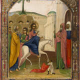 AN ICON SHOWING THE ENTRY INTO JERUSALEM - photo 1