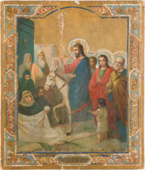 AN ICON SHOWING THE ENTRY INTO JERUSALEM